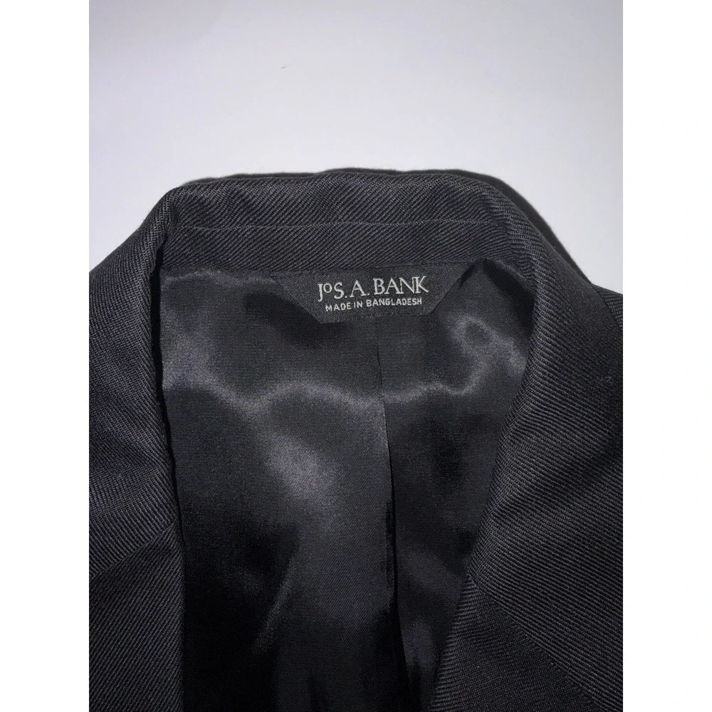 Jos A Banks Suit Jacket Silk Wool Blend Black 40R 2 Button 1 Vent